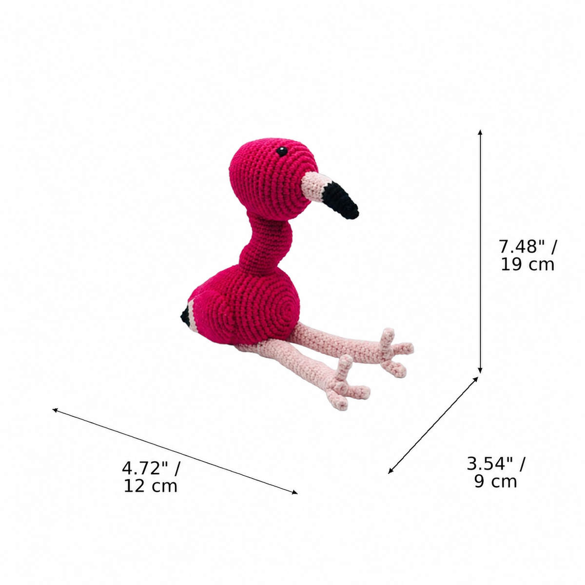 LS2482 - Flamingo Rattle dimensions
