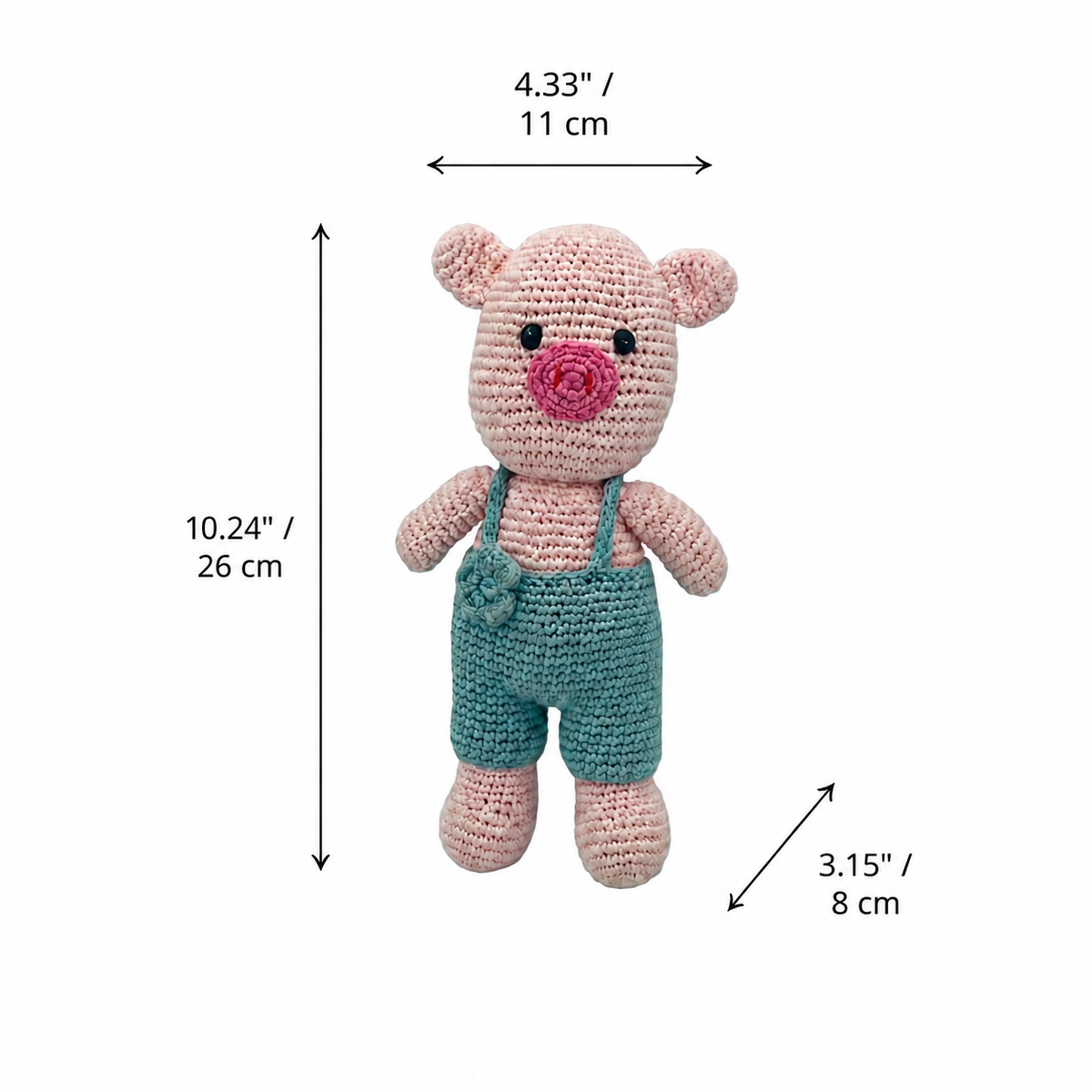 LS2487 - Baby Pig Rattle dimensions