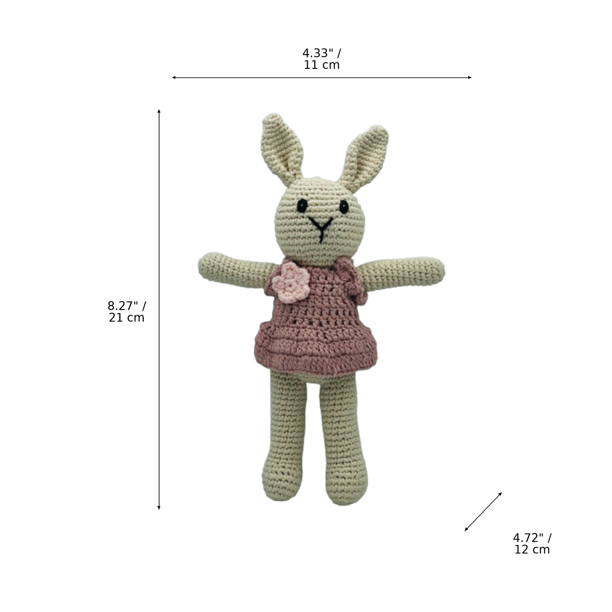 LS2489 - Bunny Rattle - Girl dimensions
