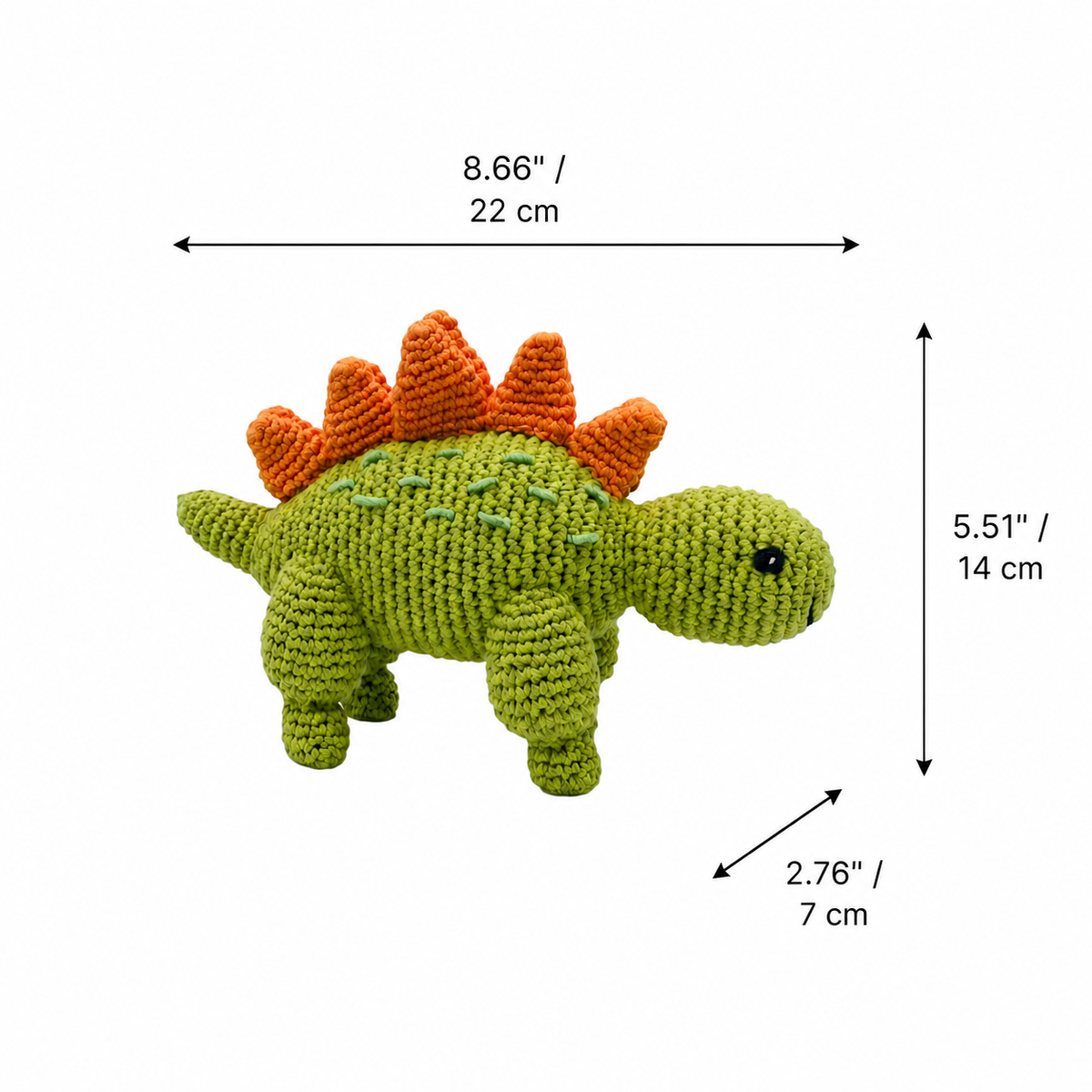 LS2495 - Stegosaurus Rattle dimensions