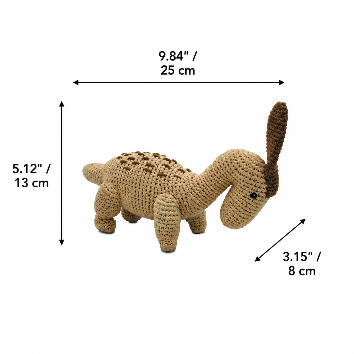 LS2498 - Parasaur Rattle dimensions