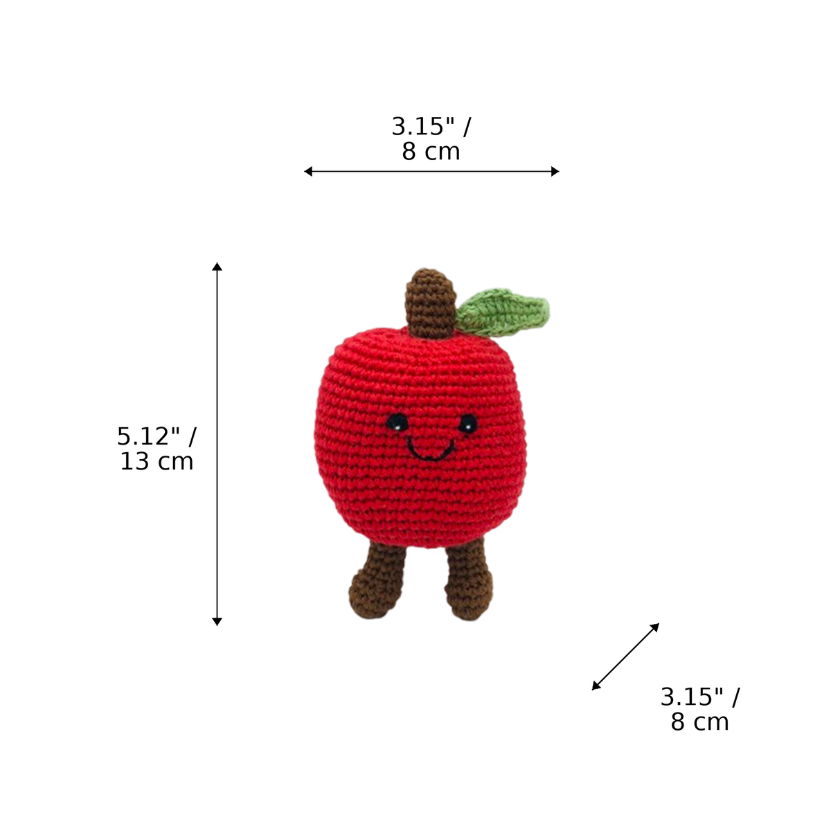 LS2507 - Apple Red Rattle dimensions