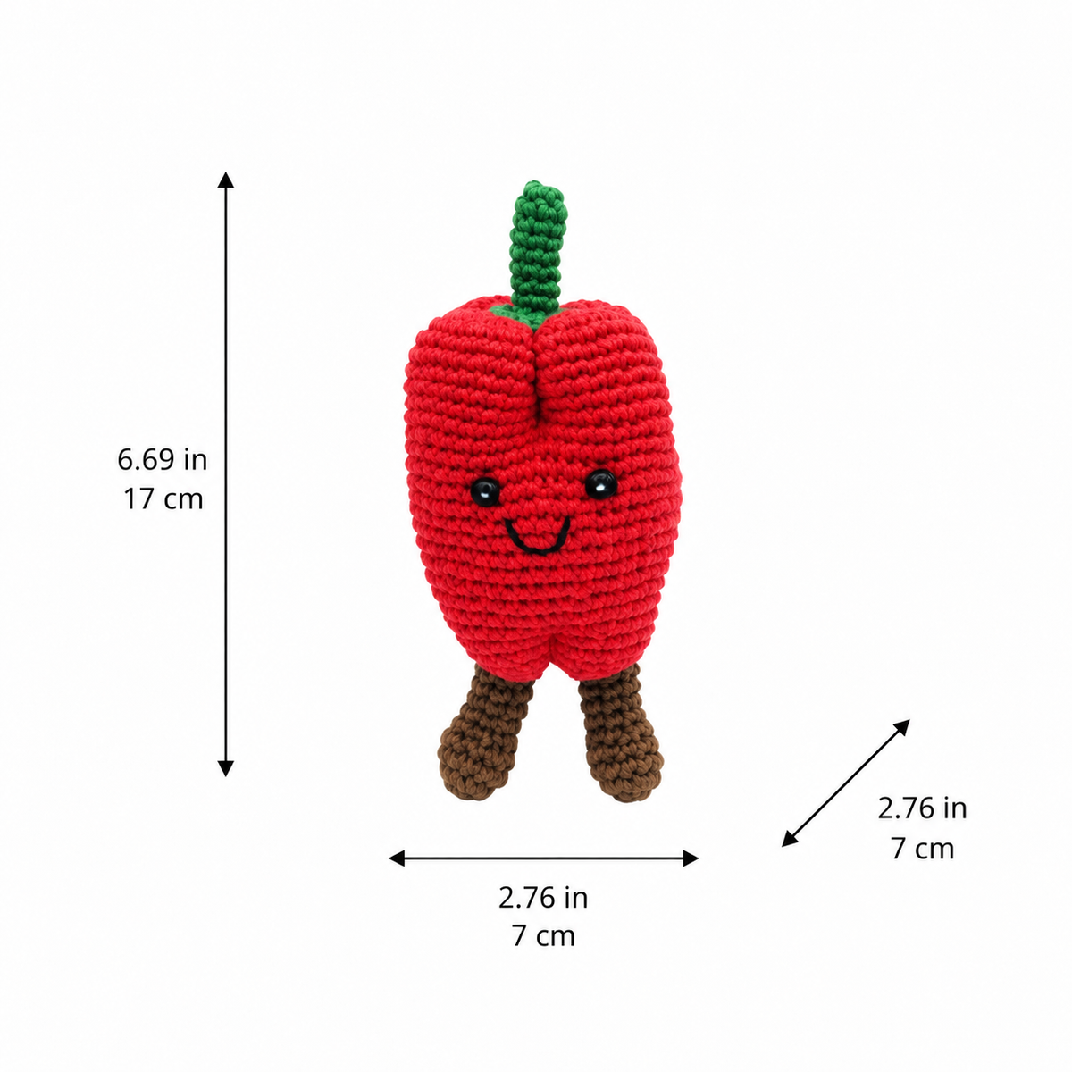 LS2529 - Pepper Rattle - Red dimensions