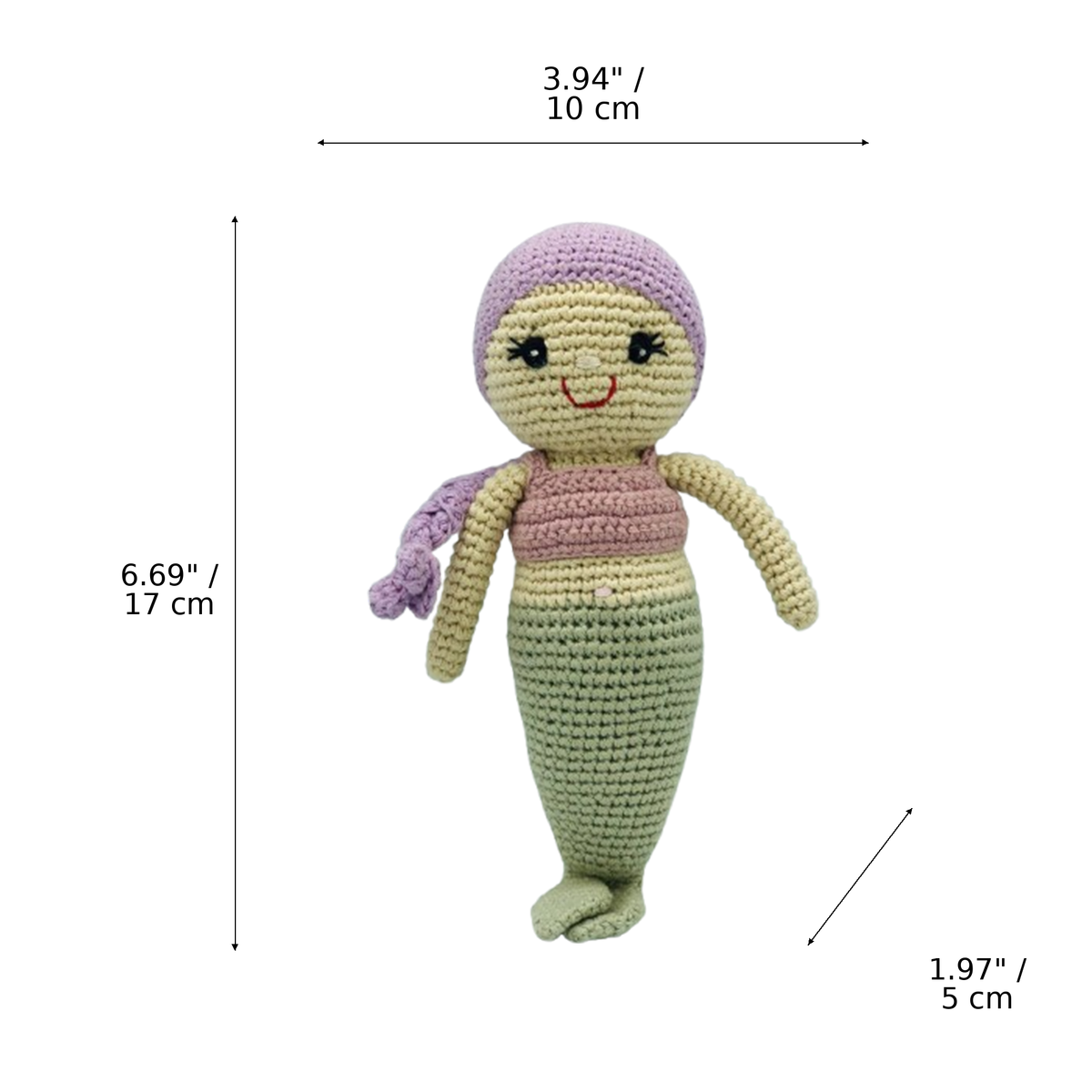 LS2569 - Mermaid Rattle dimensions
