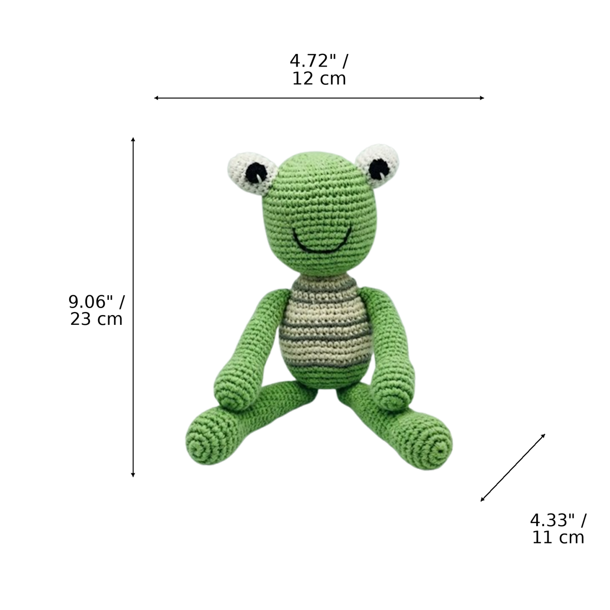 LS2488 - Frog Rattle dimensions