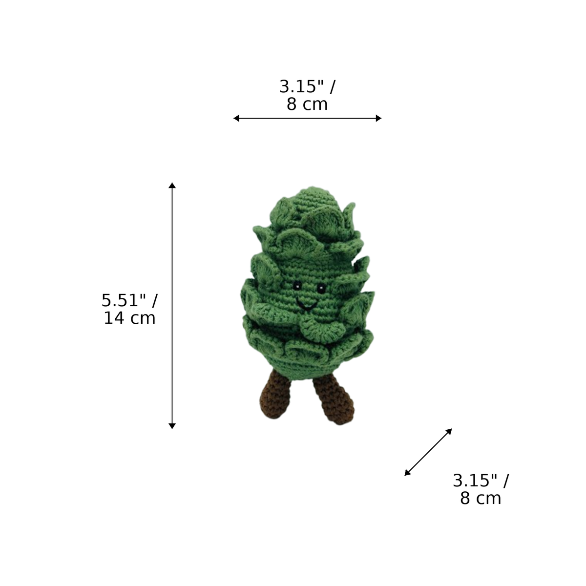 LS2508 - Artichoke Rattle dimensions