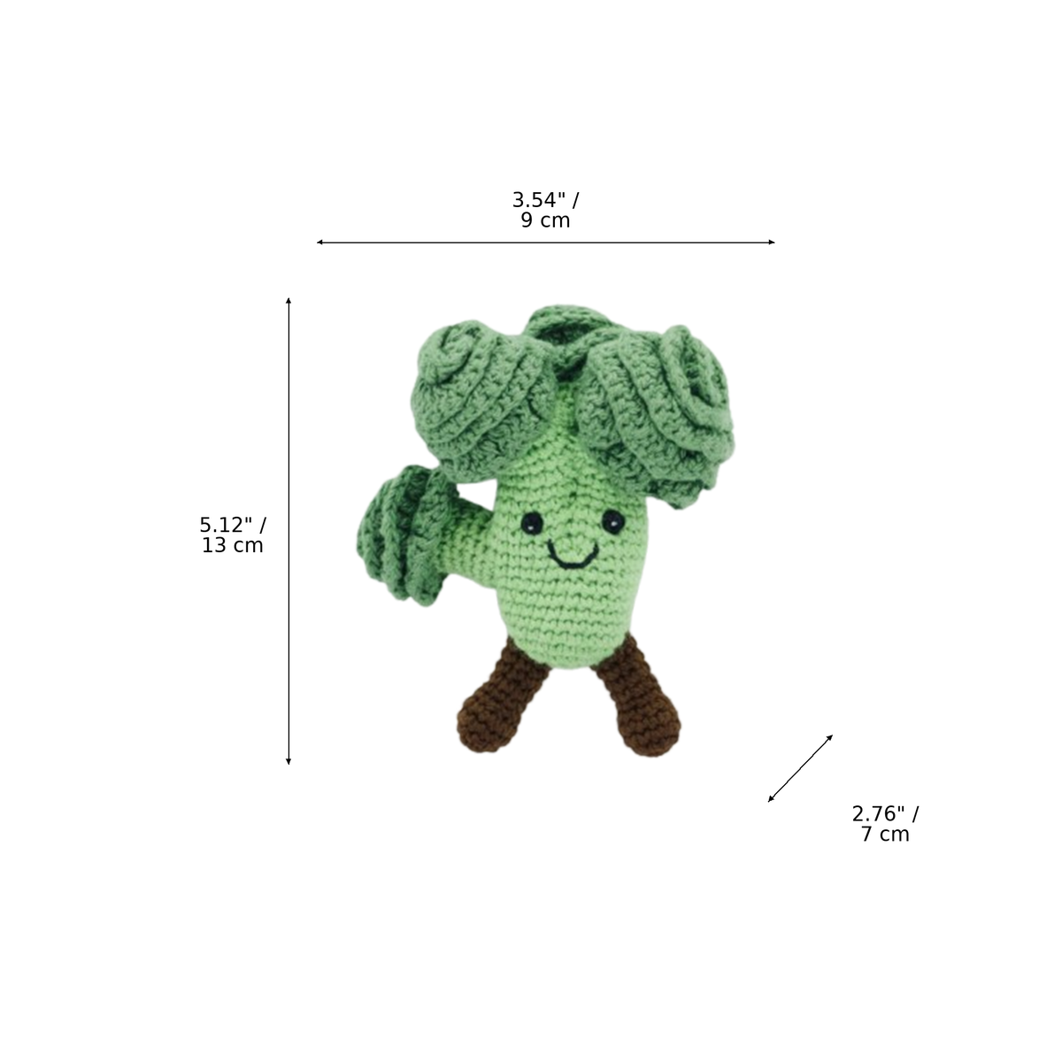LS2520 - Broccoli Rattle dimensions