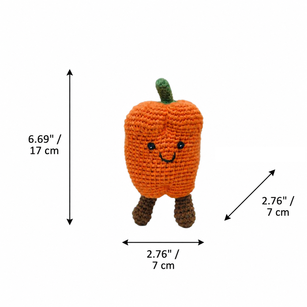 LS2528 - Pepper Rattle - Orange dimensions