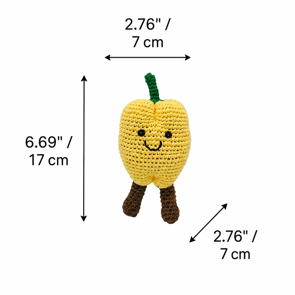 LS2530 - Pepper Rattle - Sunshine Yellow dimensions