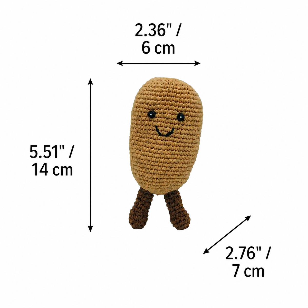 LS2536 - Potato Rattle dimensions