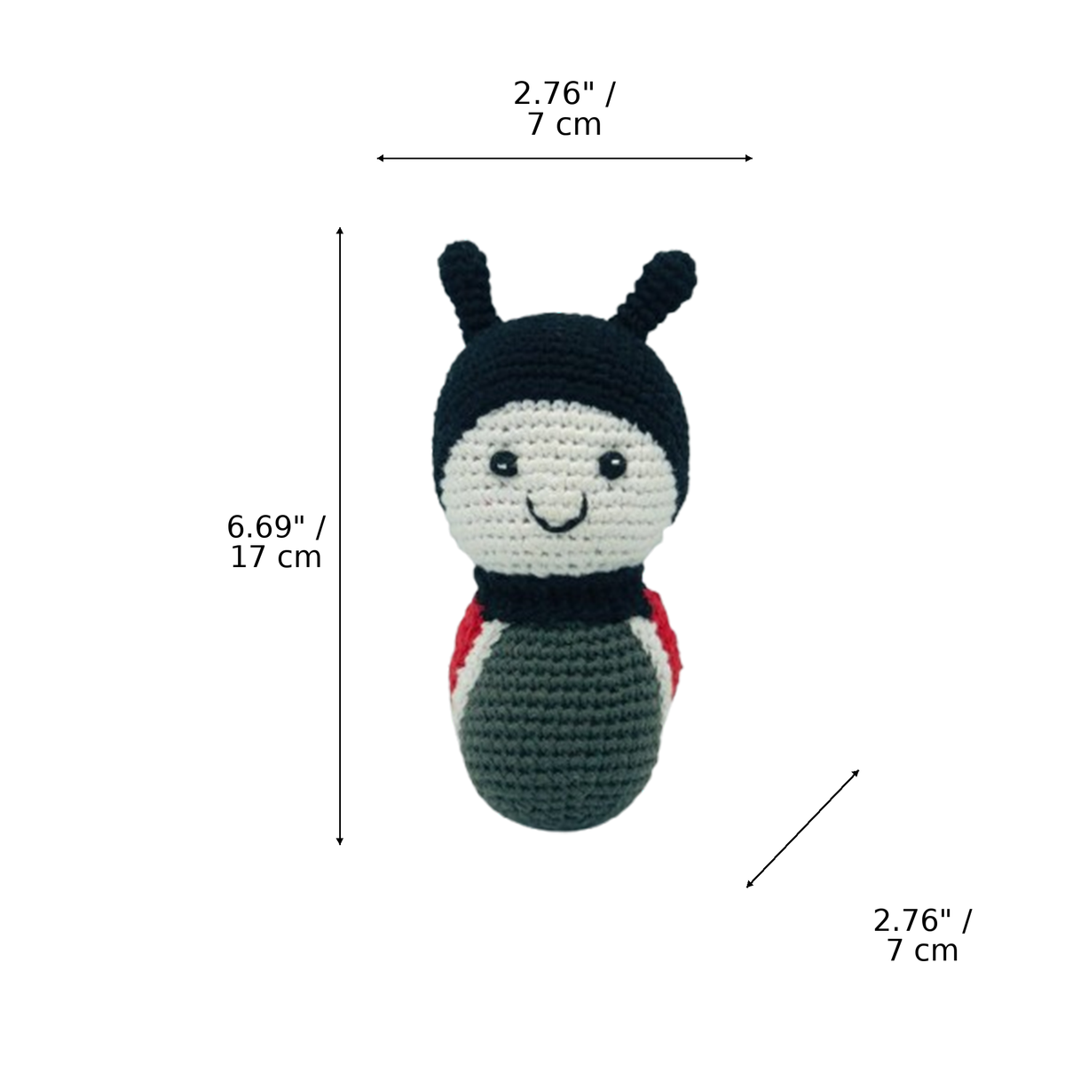 LS2542 - Ladybird Rattle dimensions