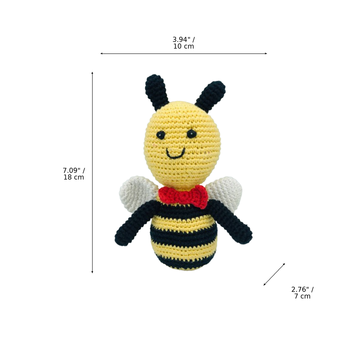 LS2543 - Bumble Bee Rattle dimensions