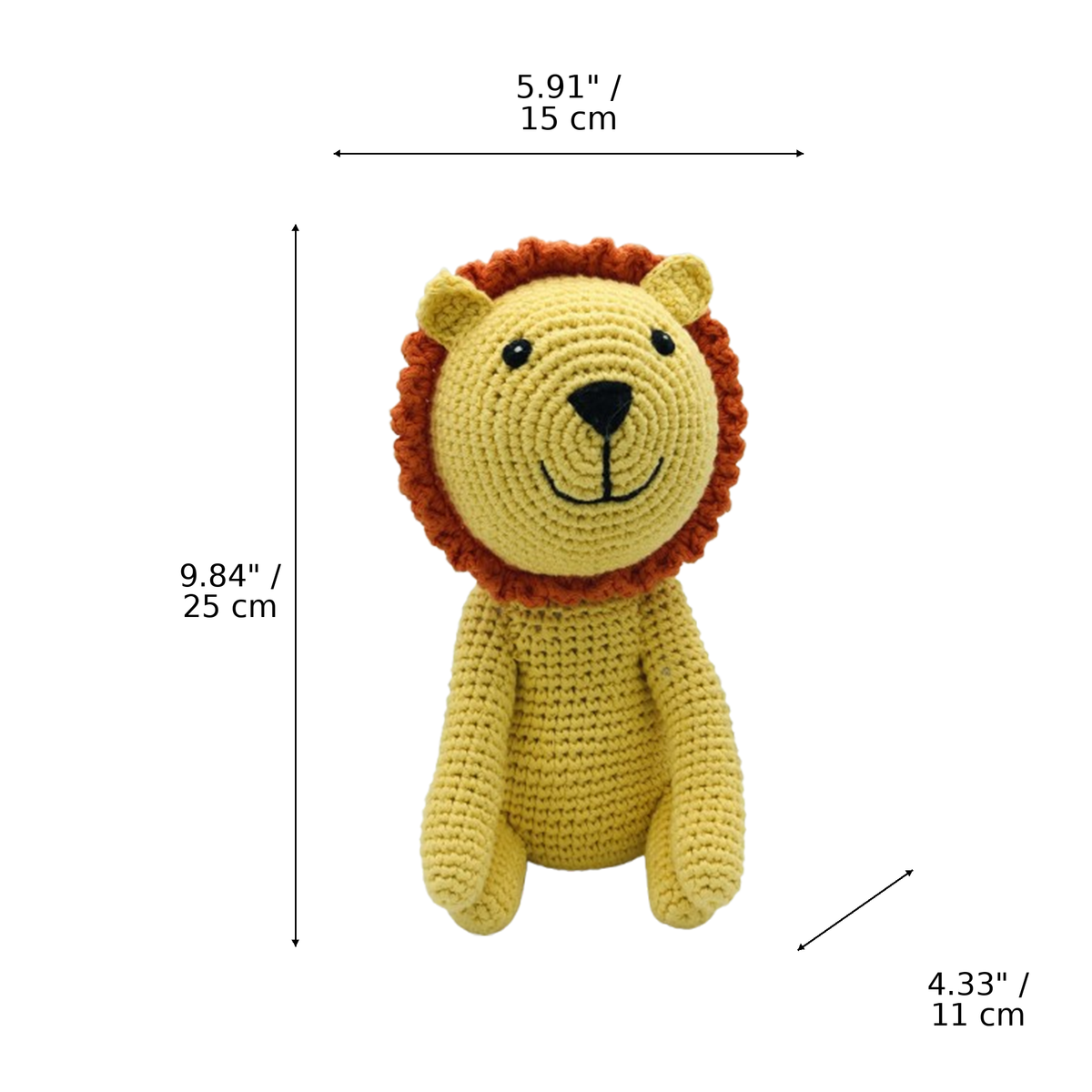 LS2557 - Lion Rattle dimensions