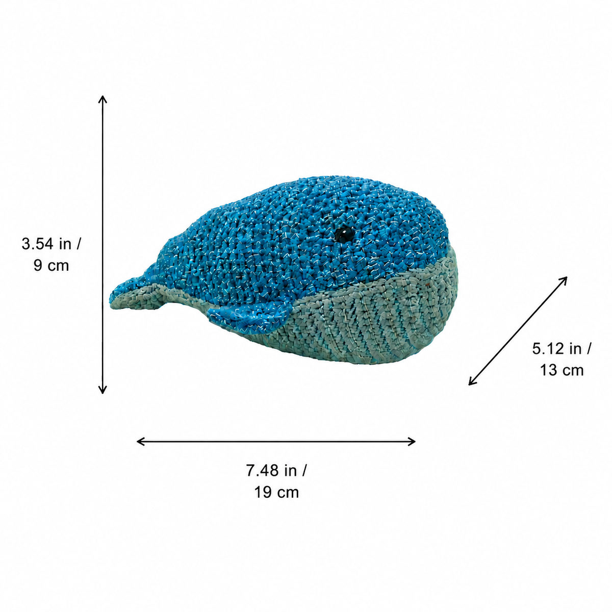 LS2561 - Whale Blue Rattle dimensions