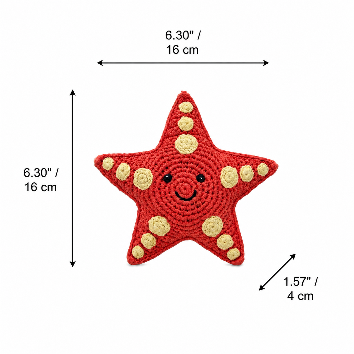 LS2562 - Starfish Rattle dimensions