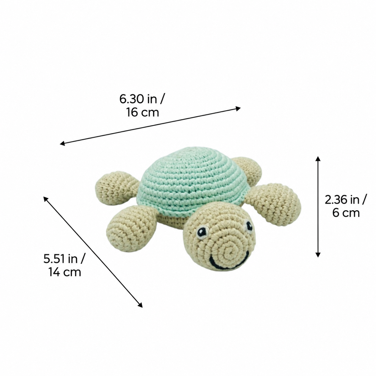 LS2566 - Turtle Rattle - Blue dimensions