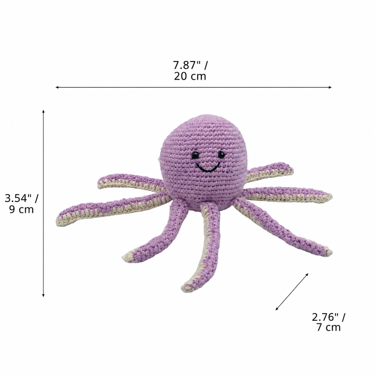 LS2571 - Octopus Rattle - Lilac dimensions