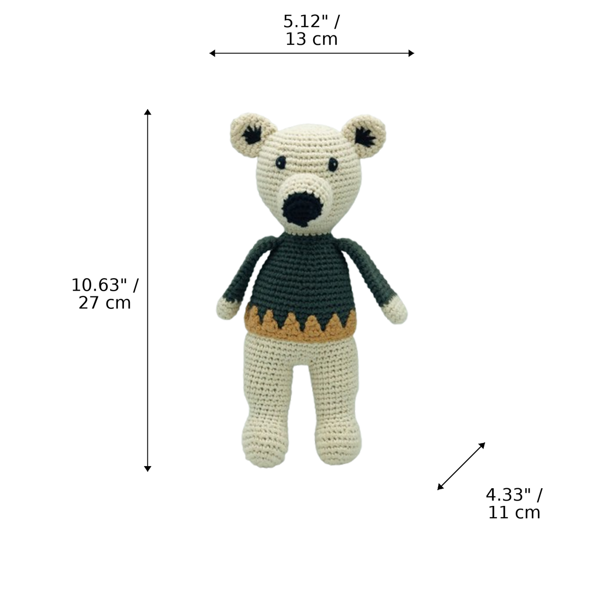 LS2613 - Arctic Polar Bear Rattle - Large dimensions